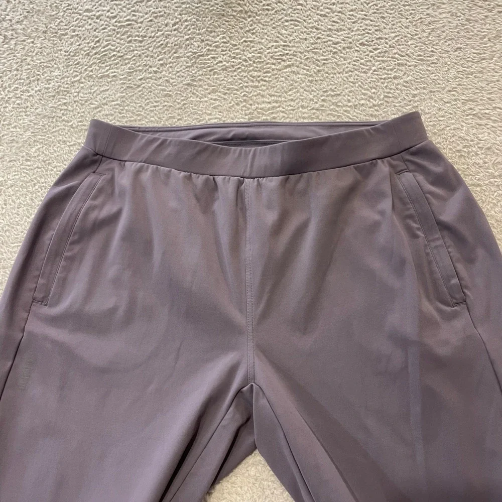 Janji Mercury Knit Running Joggers Mens Large Purple Gray Tapered Athletic Pants